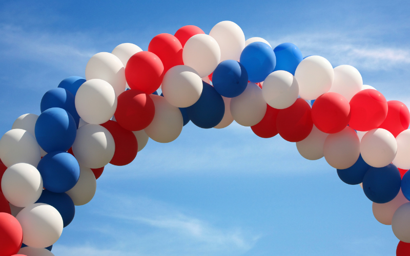 Patriotic Balloon Arch