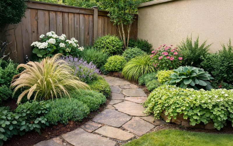 Hide Corners With Curved Planting